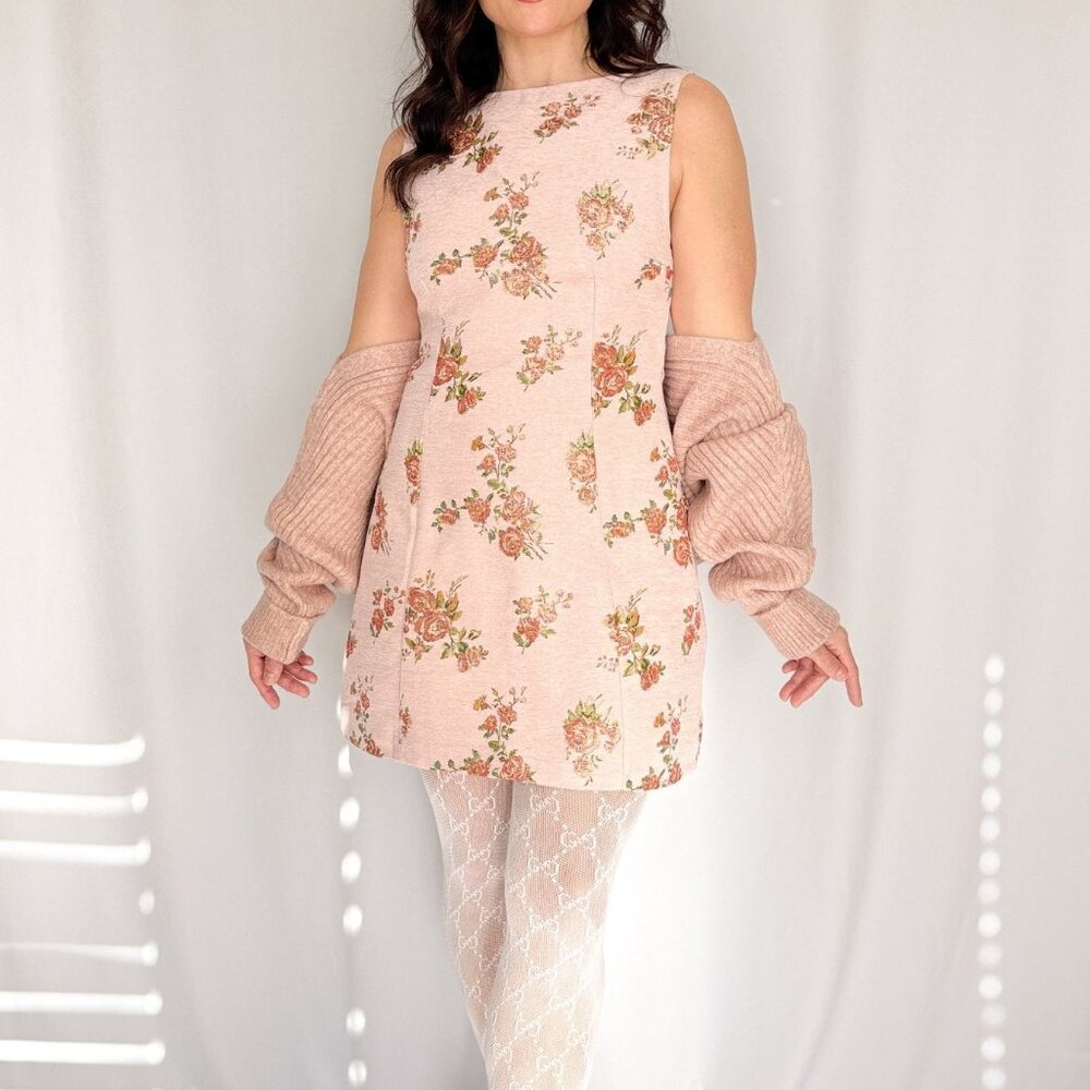 Sofie The Label | Carmine Feminine Jacquard Mini Dress | Light Pink